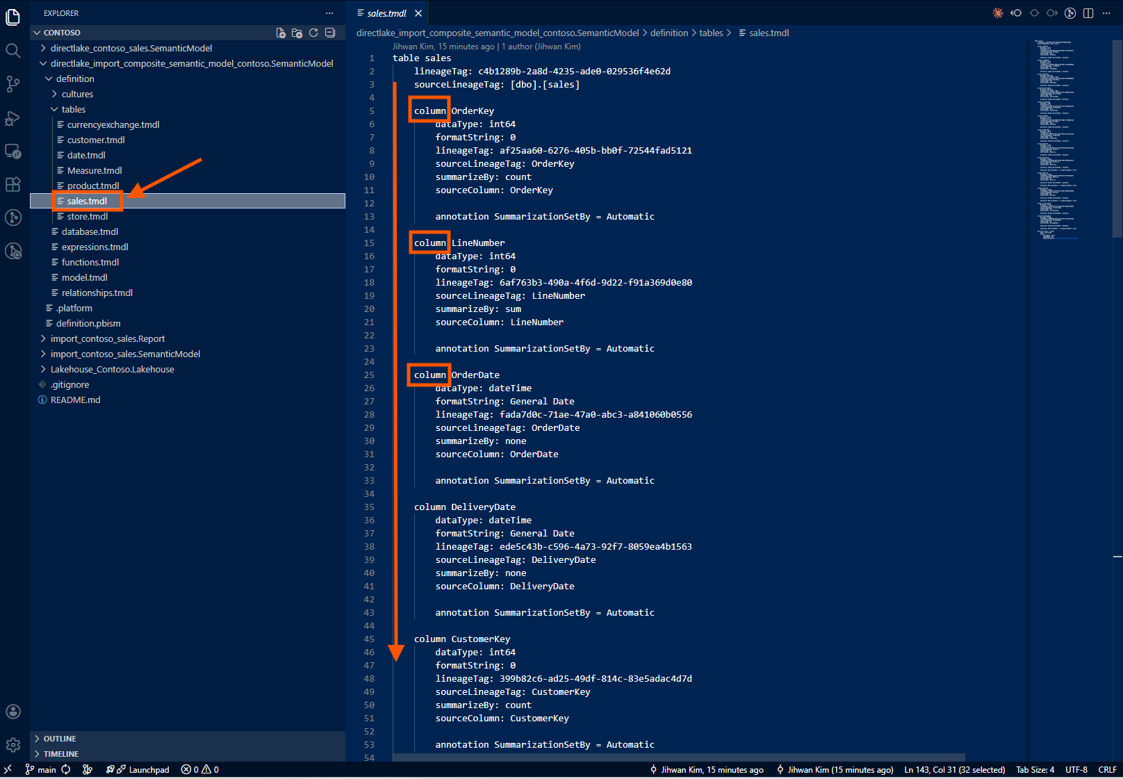sales.tmdl file structure