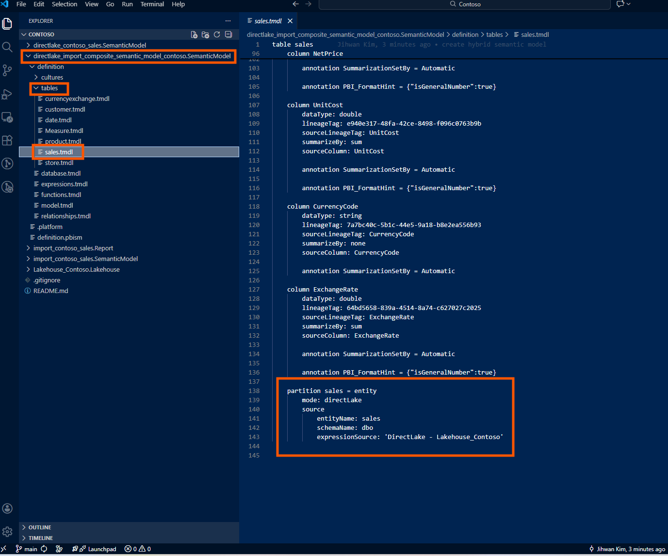 Direct Lake partition TMDL