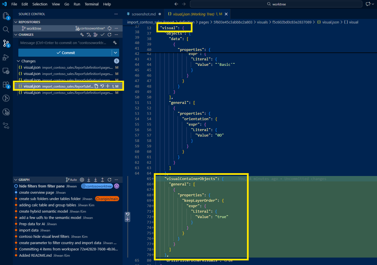 Slicer layer order diff in VS Code