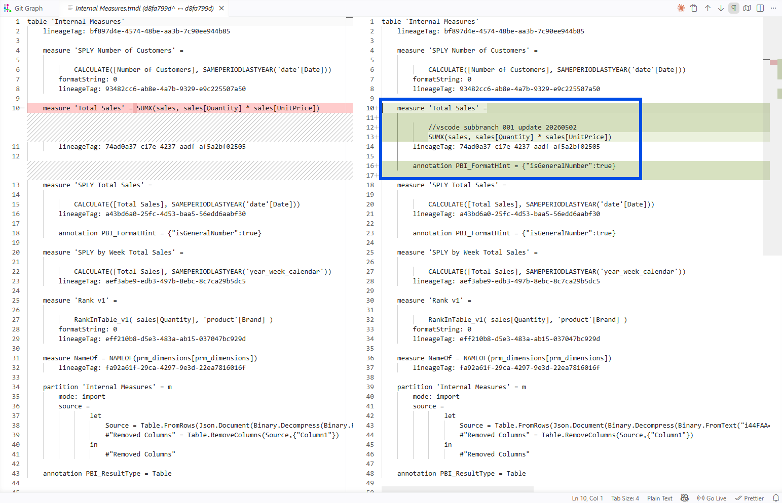 Second view of the vscode_subbranch_001 change